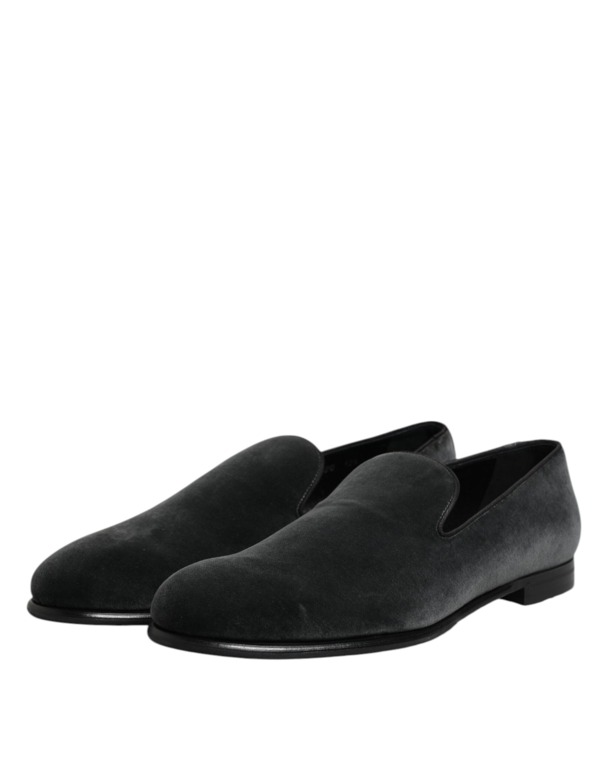 Black Velvet Slip On Loafers Formal Shoes