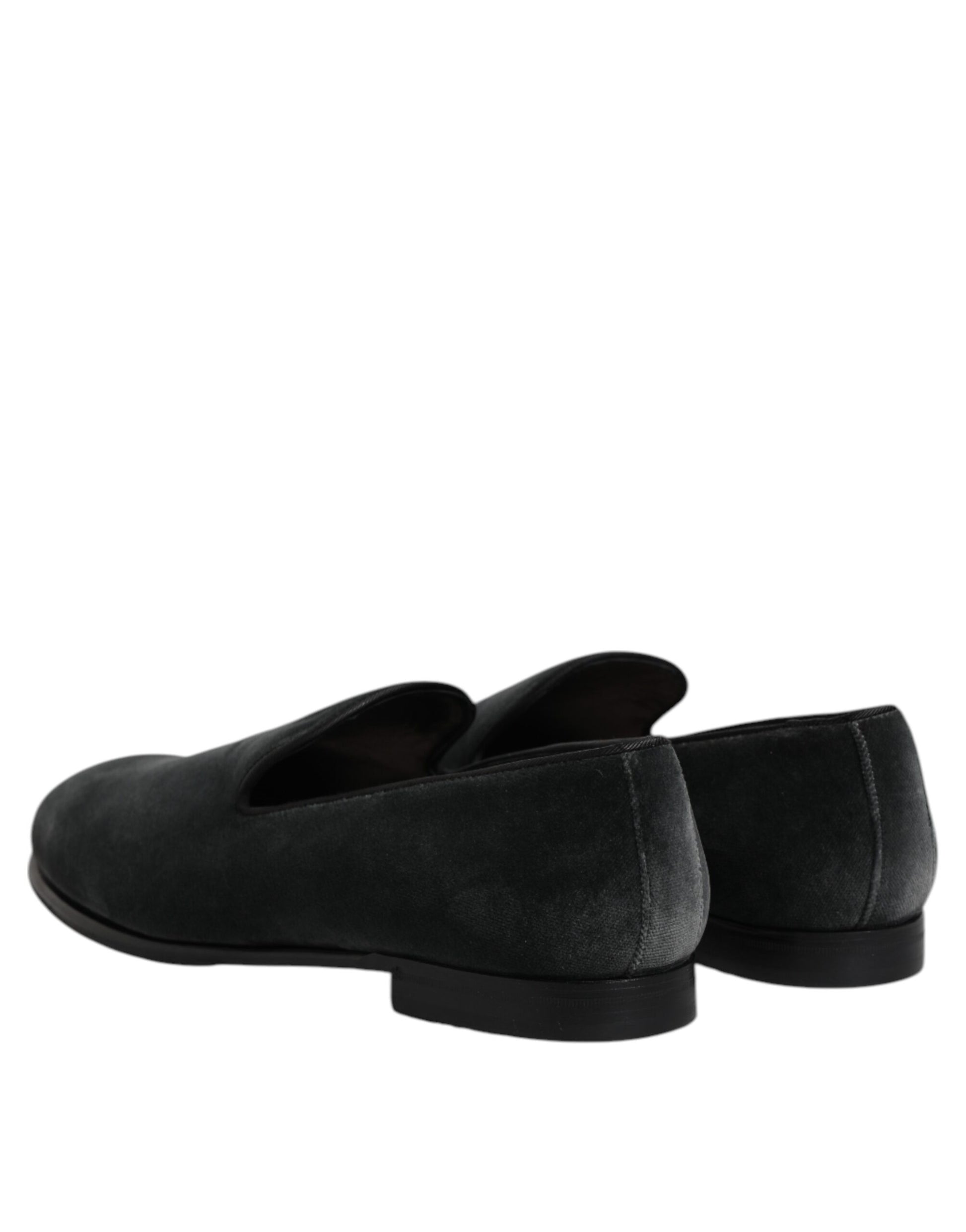 Black Velvet Slip On Loafers Formal Shoes