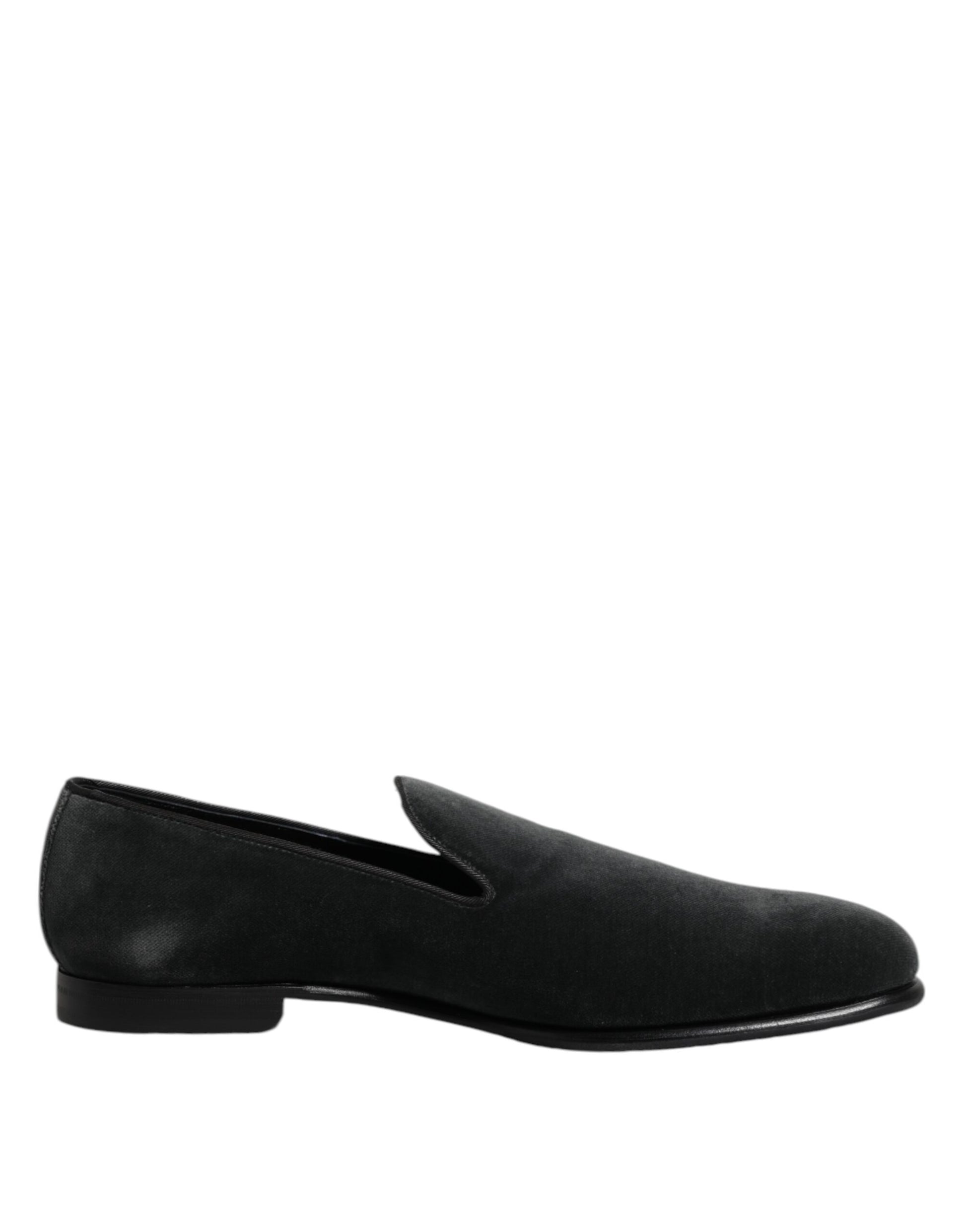 Black Velvet Slip On Loafers Formal Shoes