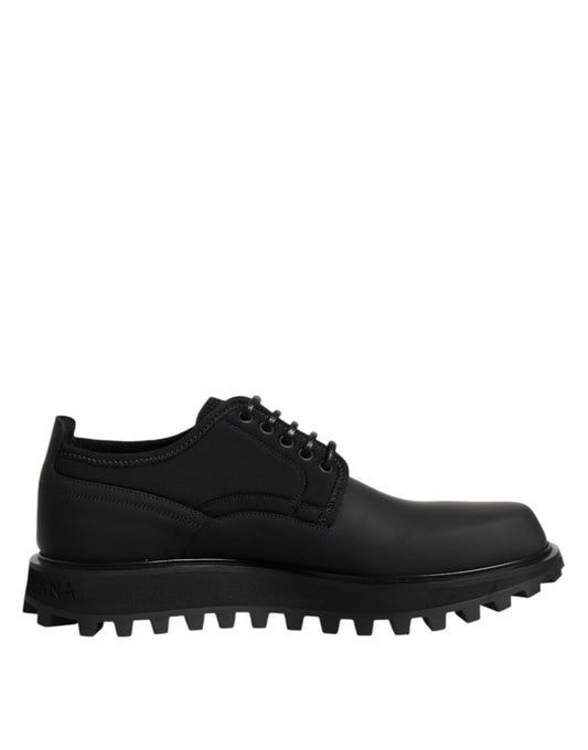 Zapatos de vestir Trekking con cordones de cuero negro