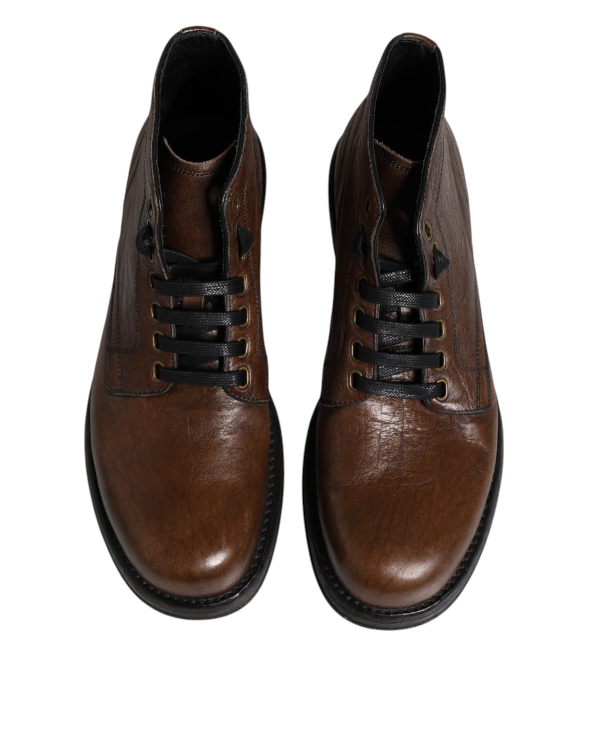 Brown Leather Lace Up Men Ankle Boots Shoes