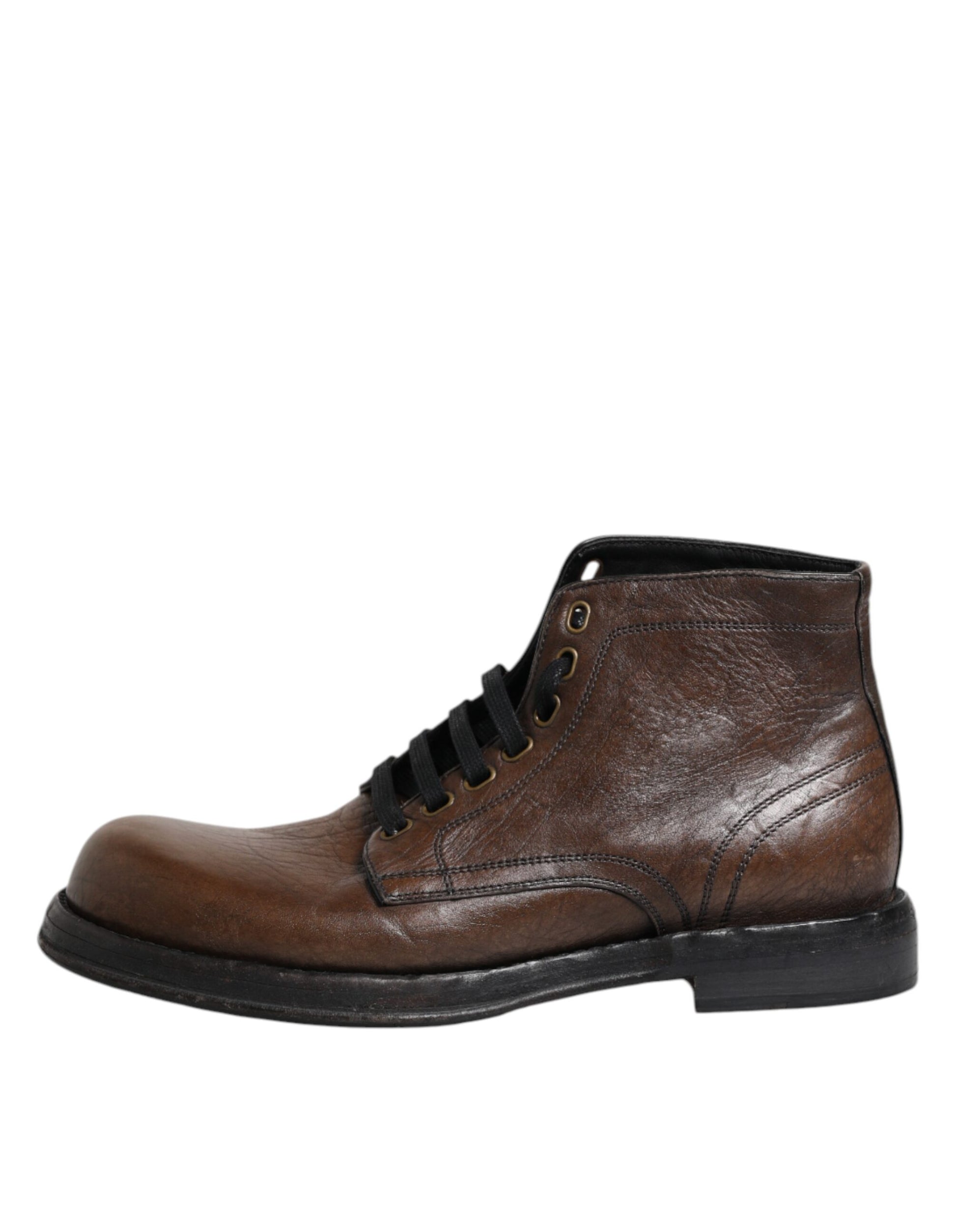Brown Leather Lace Up Men Ankle Boots Shoes