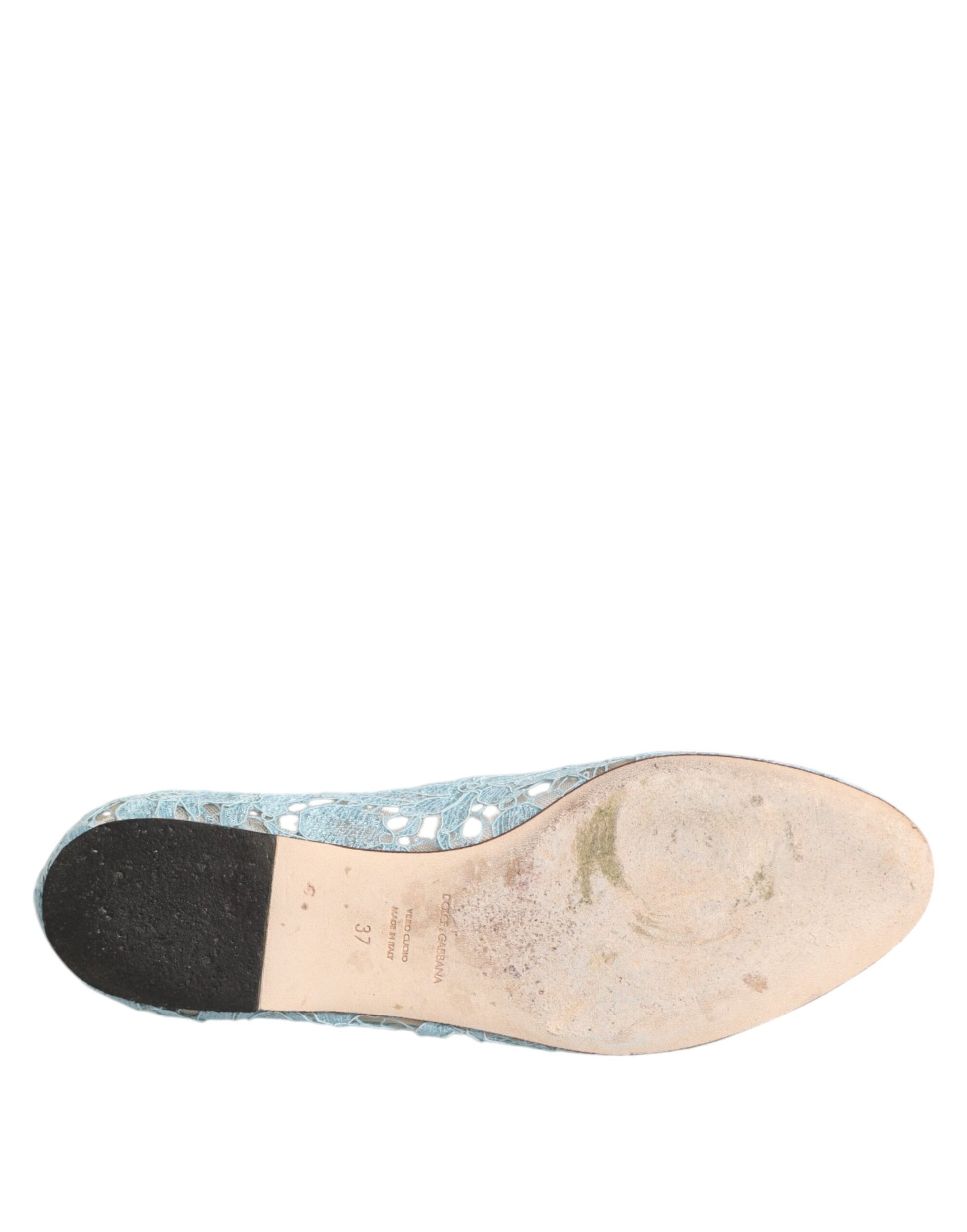 Blue Lace Crystal Ballet Flats Loafers Shoes