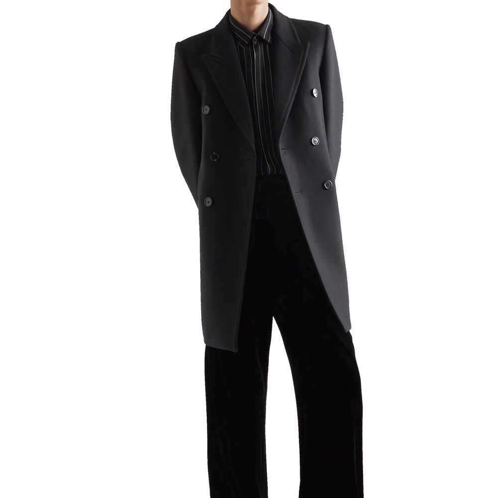 Double-Breasted Wool Coat