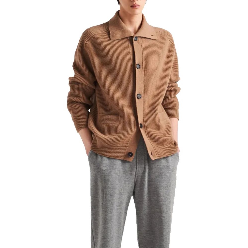 Ribbed Knit Cashmere Cardigan
