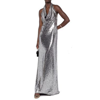 Sequin-Embellished Long Dress