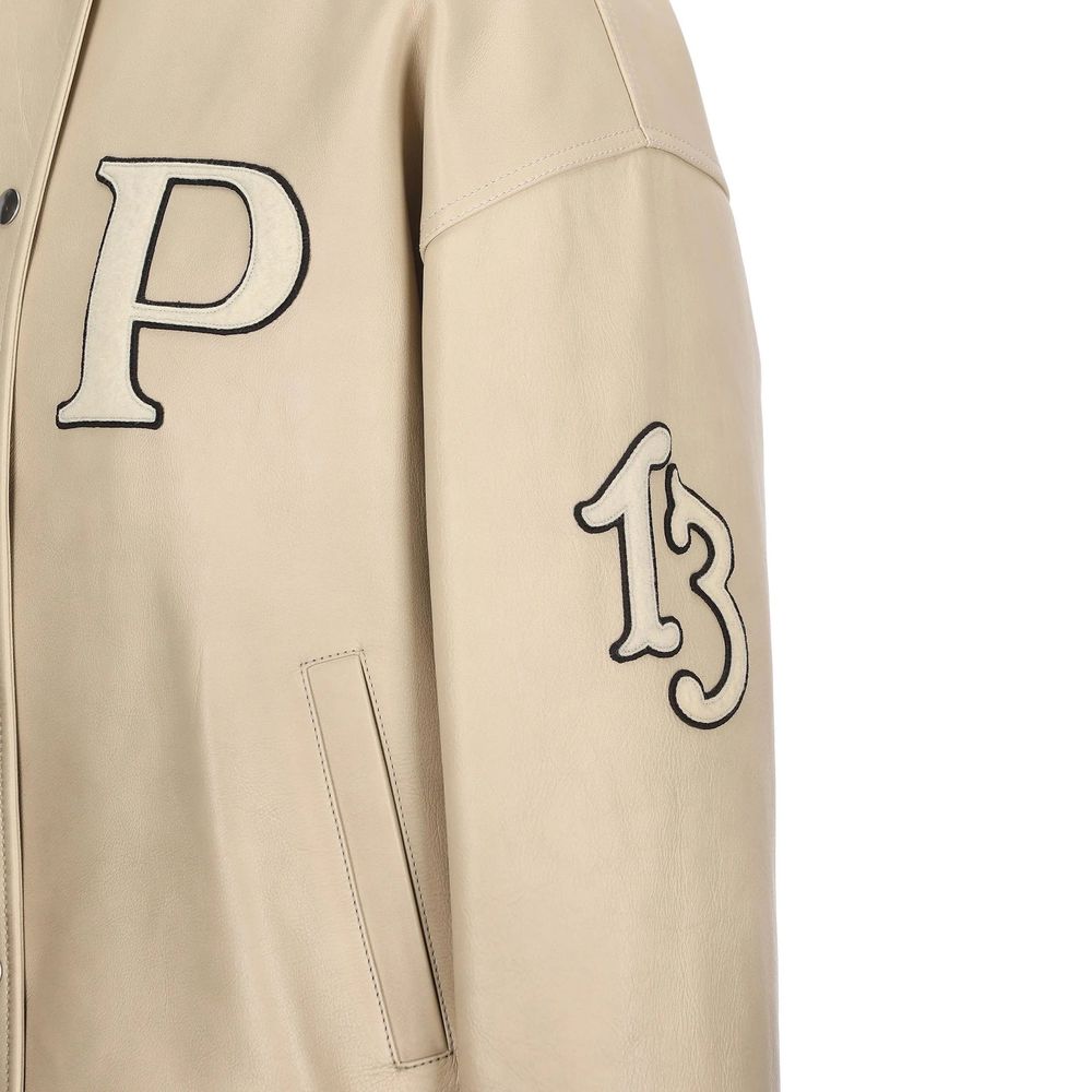 Padded Leather Varsity Jacket
