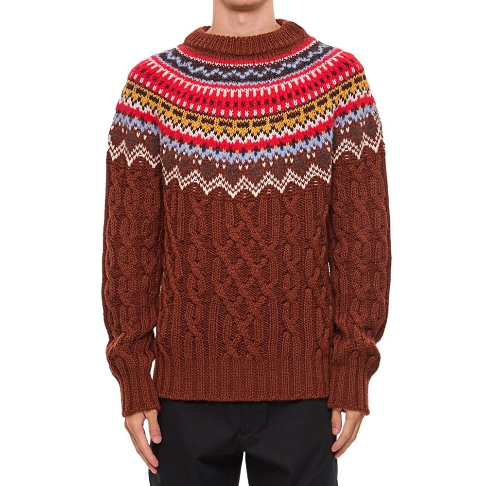 Fair Isle Intarsia Cable-knit Wool Jumper