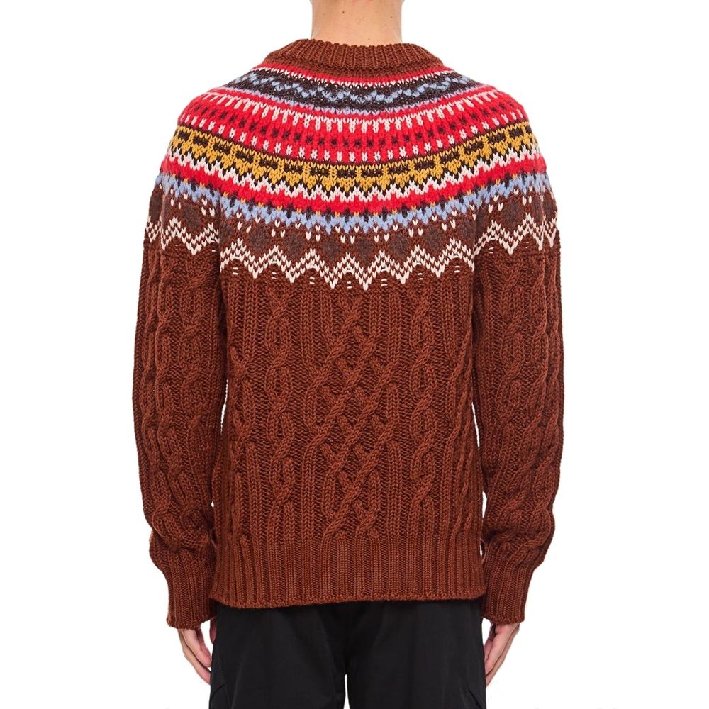 Fair Isle Intarsia Cable-knit Wool Jumper