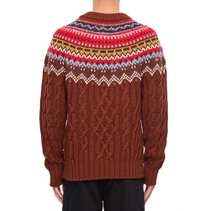 Fair Isle Intarsia Cable-knit Wool Jumper