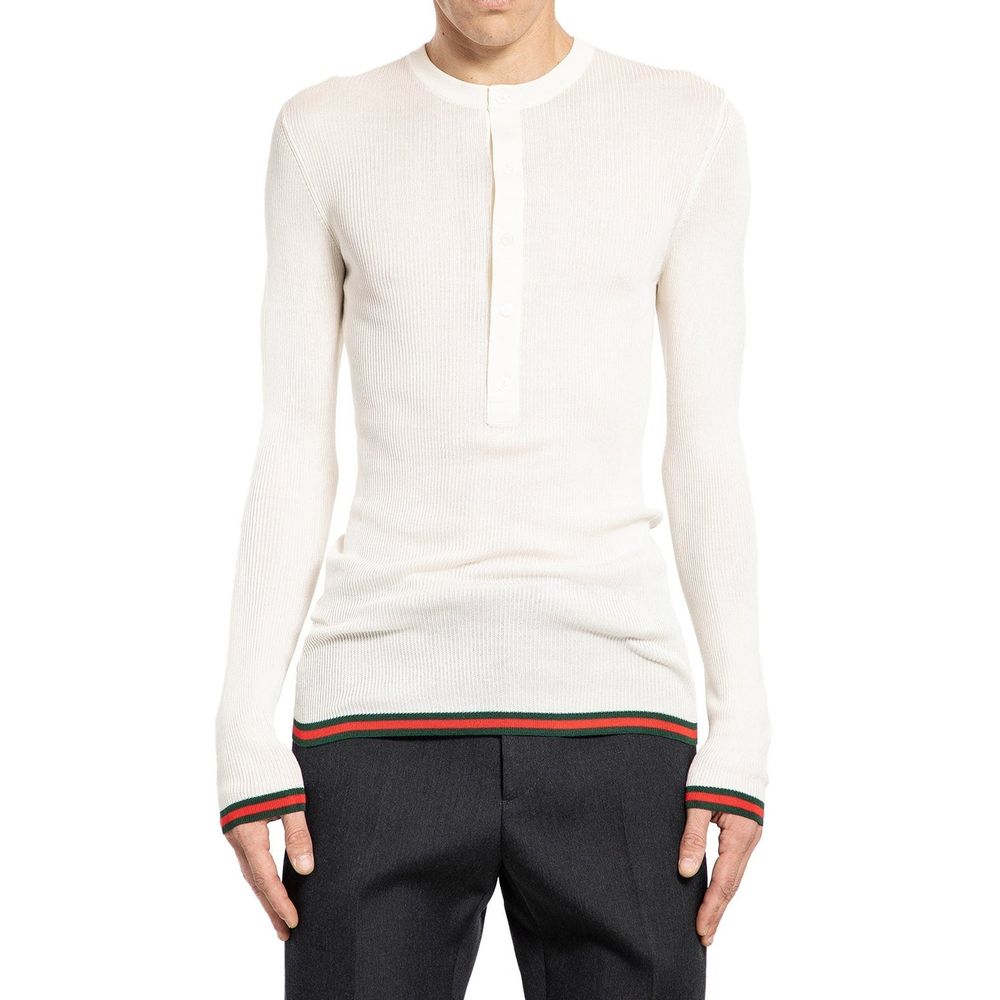 Ribbed-Knit Silk T-Shirt