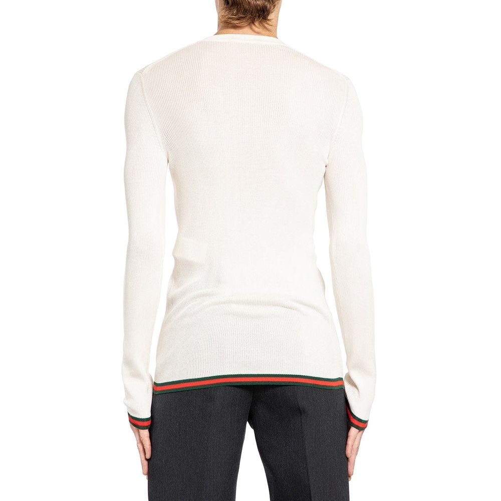 Ribbed-Knit Silk T-Shirt