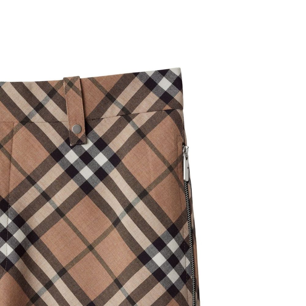 Wool Blend Check Pants