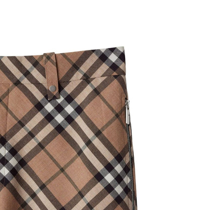 Wool Blend Check Pants