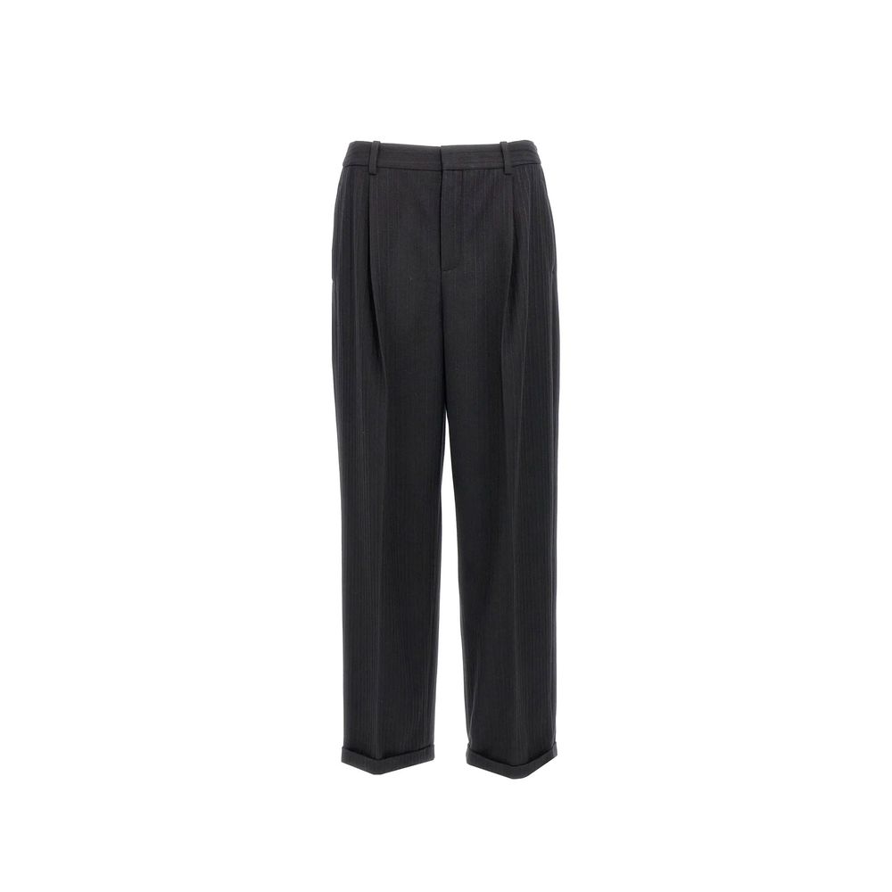 Cashmere And Wool Flannel 90'S Striped Pants