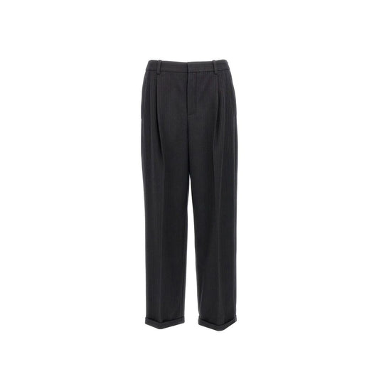 Cashmere And Wool Flannel 90'S Striped Pants