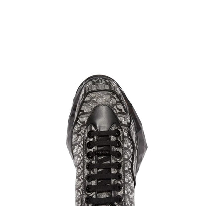 Diamond JC Monogram Glitter Leather Sneakers