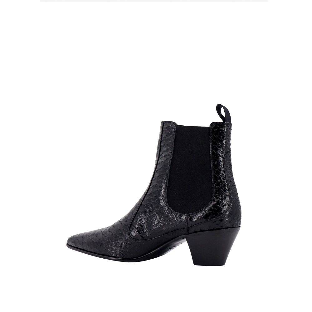 Snake-Effect Leather Chelsea Boots