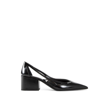 Brushed Leather Cut-Out Pumps