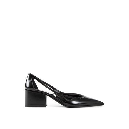 Brushed Leather Cut-Out Pumps