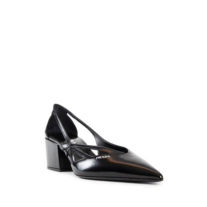 Brushed Leather Cut-Out Pumps