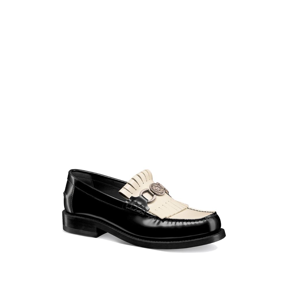 Emblem Leather Loafers