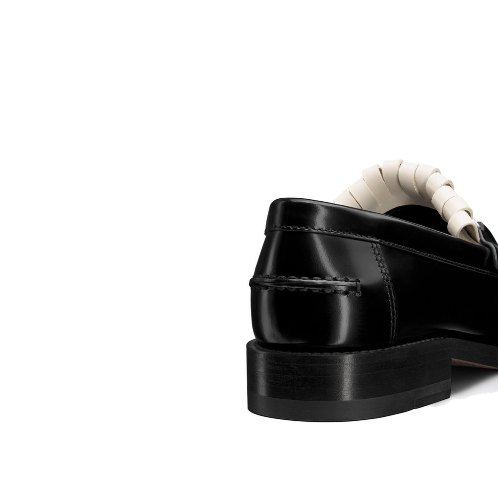 Emblem Leather Loafers