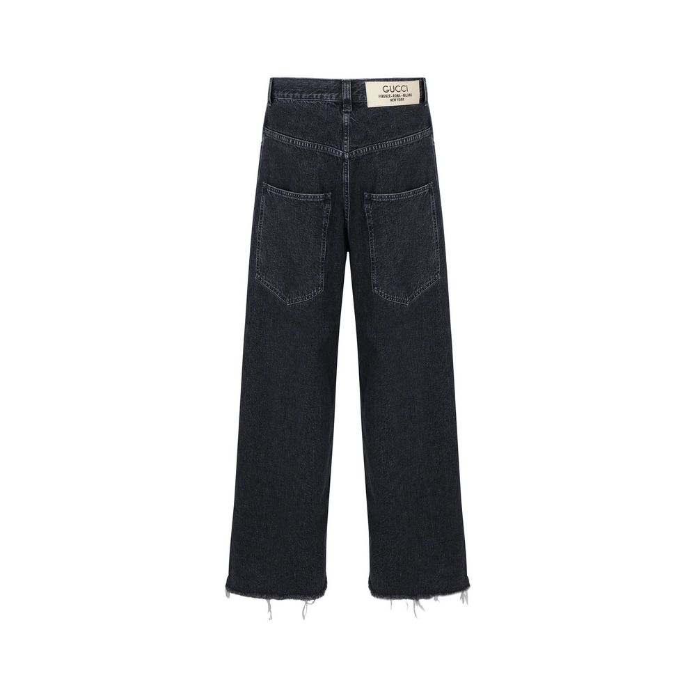 Wide-Leg Denim Jeans