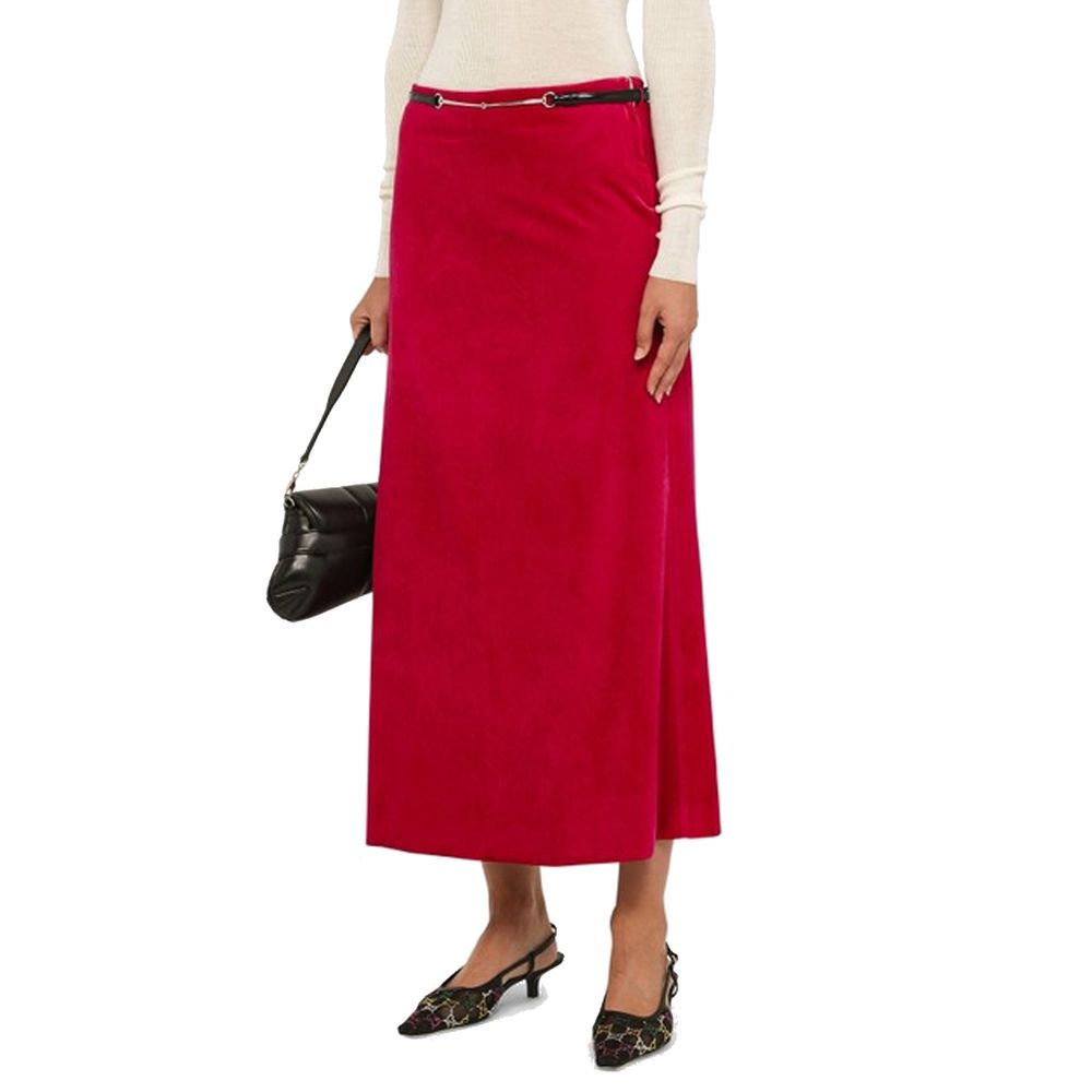 Velvet Bloom Midi Skirt
