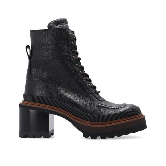 Mahalia Leather Lace-Up Boots