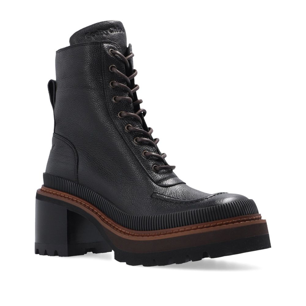 Mahalia Leather Lace-Up Boots