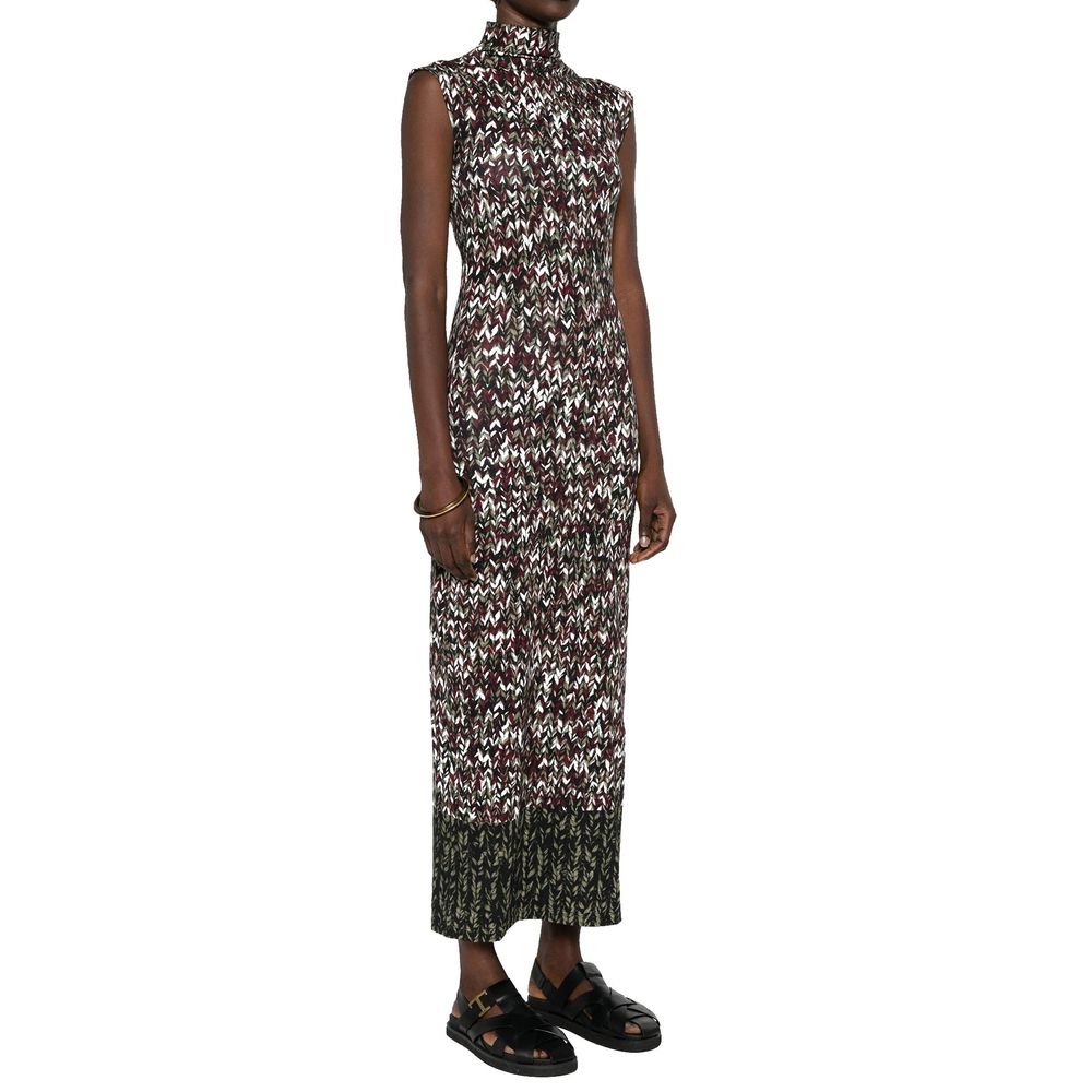Knit-Print Long Dress