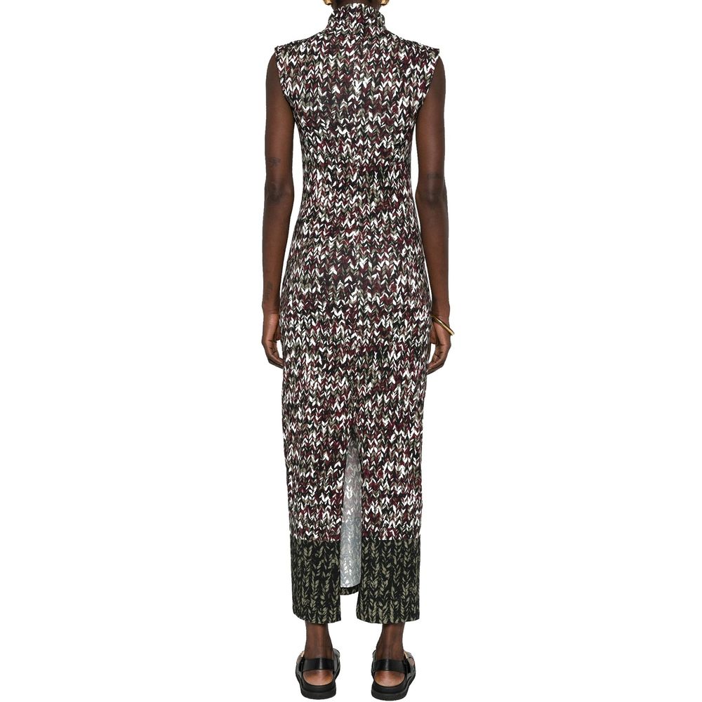 Knit-Print Long Dress
