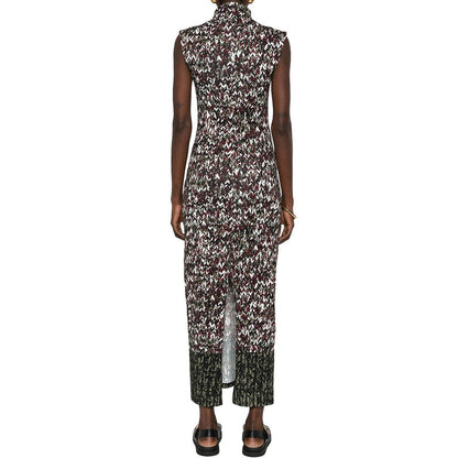 Knit-Print Long Dress