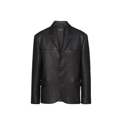 Single-Breasted Leather Jacket