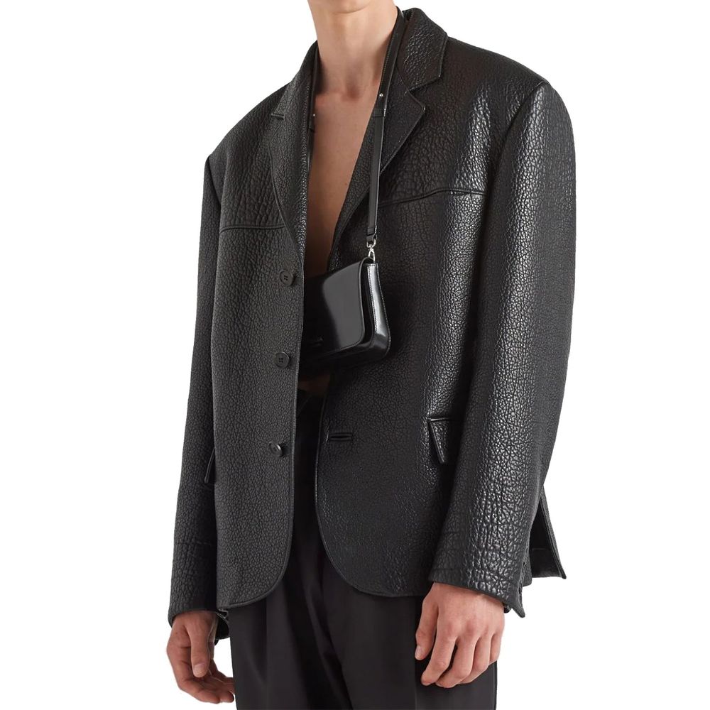 Single-Breasted Leather Jacket