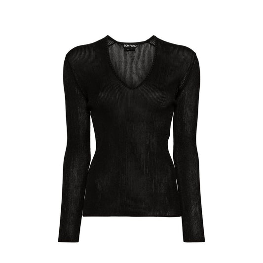 Sheer Fine-Ribbed Top
