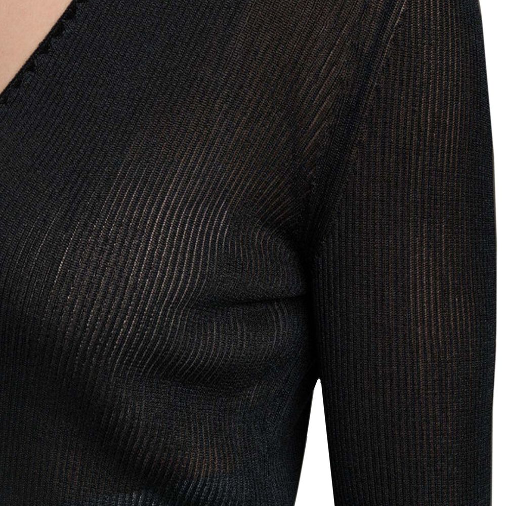 Sheer Fine-Ribbed Top