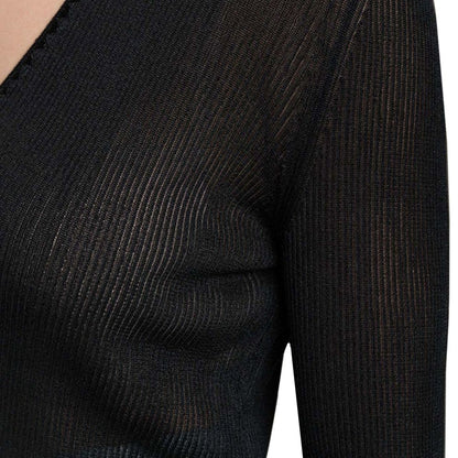 Sheer Fine-Ribbed Top