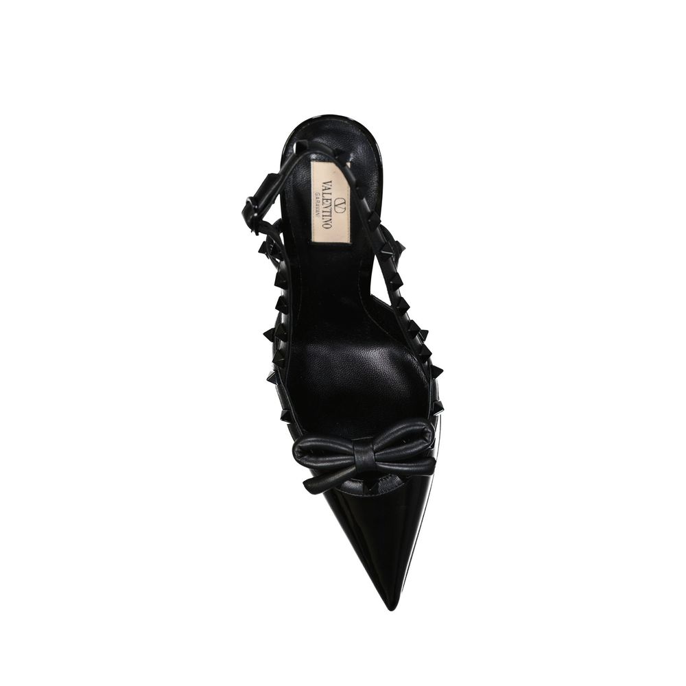 Rockstud Leather Slingback Pumps