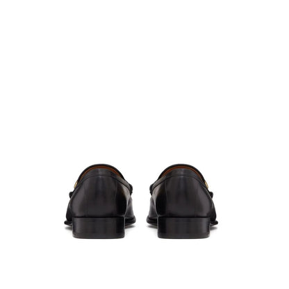 V-Logo Moon Leather Loafers