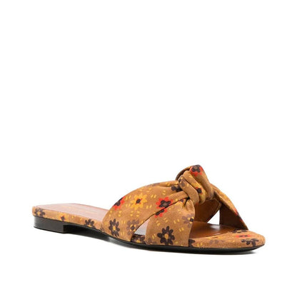 Bianca Knotted Suede Slides