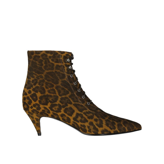 Kiki Lace-Up Leopard-Print Ankle Boots