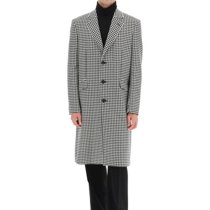 Pied-De-Poule Wool Coat