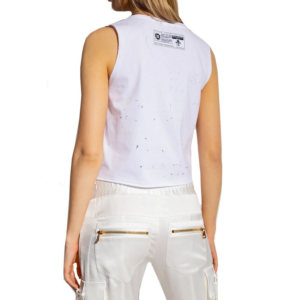 Printed Cotton Cropped T-Shirt