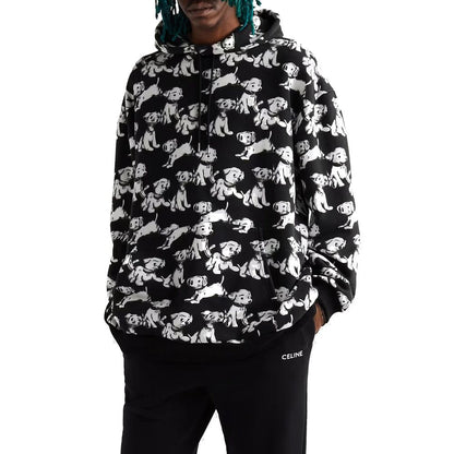 Hooded Printed Dogs Sweatshirt