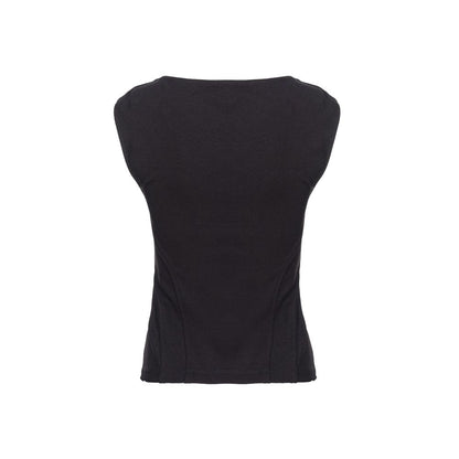 Black Viscose Tops & T-Shirt