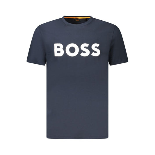 Blue Cotton Men T-Shirt