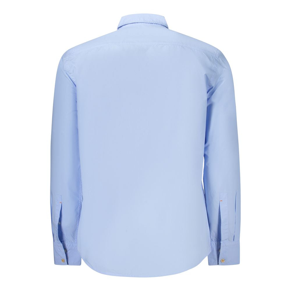 Blue Cotton Men Shirt