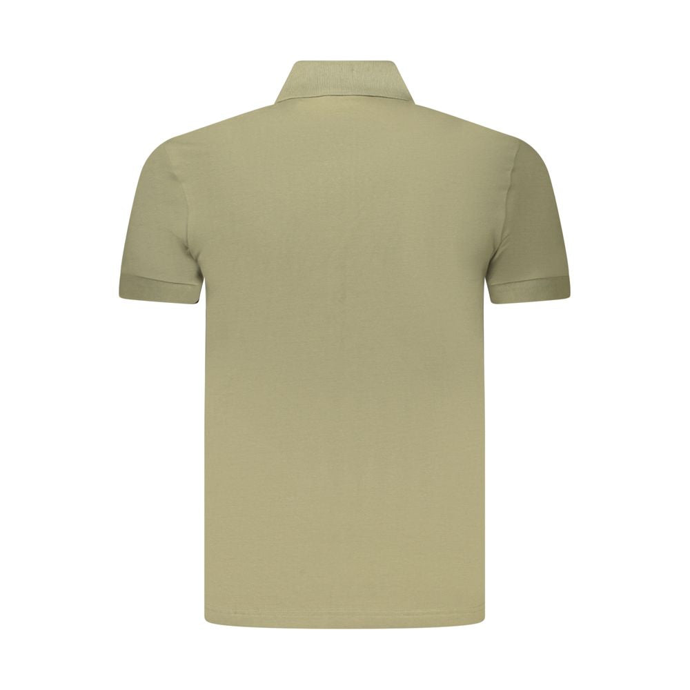 Green Cotton Men Polo Shirt